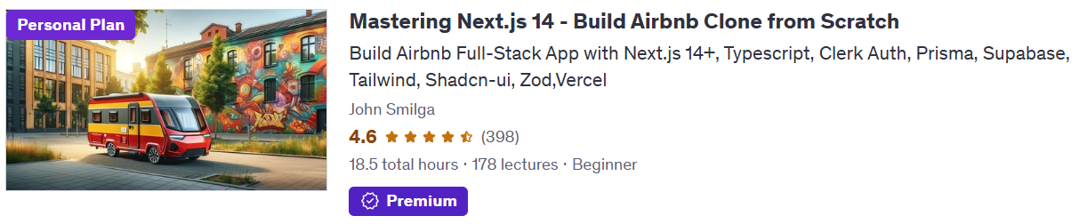 Mastering Next.js 14 - Build Airbnb Clone from Scratch