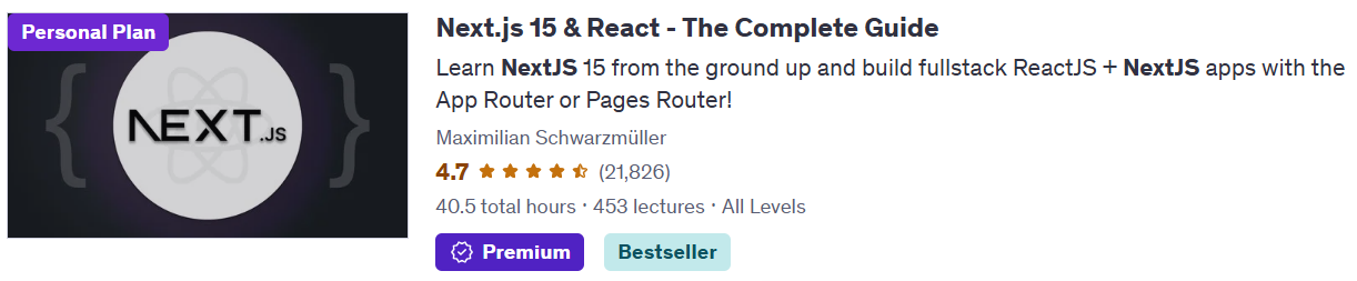 Next.js 15 & React - The Complete Guide